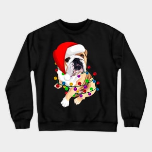 English Bulldog Christmas Dogmas Santa Hat Xmas Dogs Lover T-Shirt Crewneck Sweatshirt